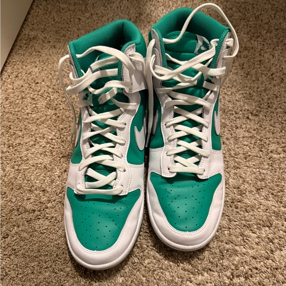 Nike Other - Nike Dunk High Top - Kelly Green & White